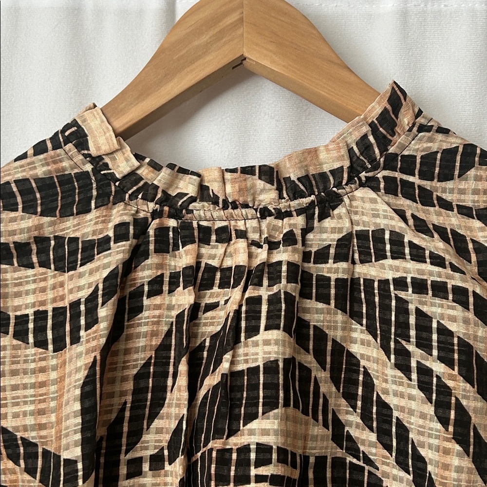 Marie Oliver NWT Maison Savanna Short Sleeve Blouse Shirt Top **Size L** 🐅🐅 - Picture 8 of 9